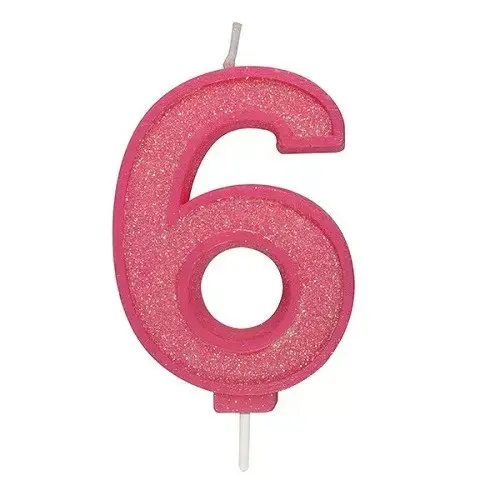 Taartkaars Cijfer 6 Roze Culpitt