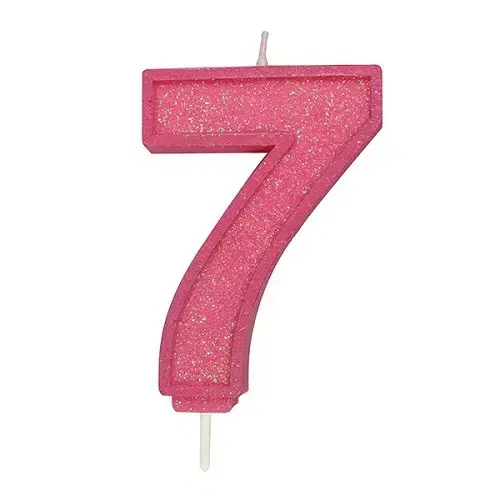 Taartkaars Cijfer 7 Roze Culpitt