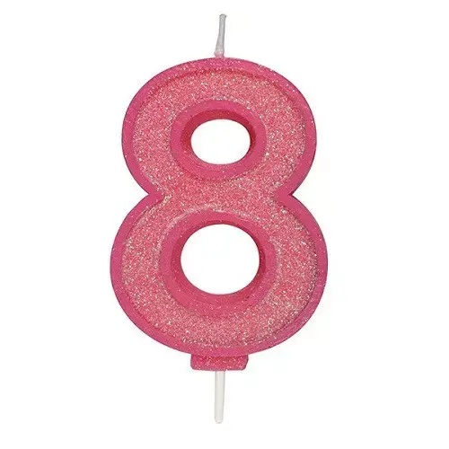 Taartkaars Cijfer 8 Roze Culpitt