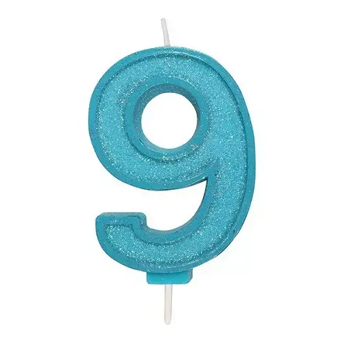 Taartkaars Cijfer 9 Blauw Culpitt