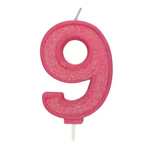 Taartkaars Cijfer 9 Roze Culpitt