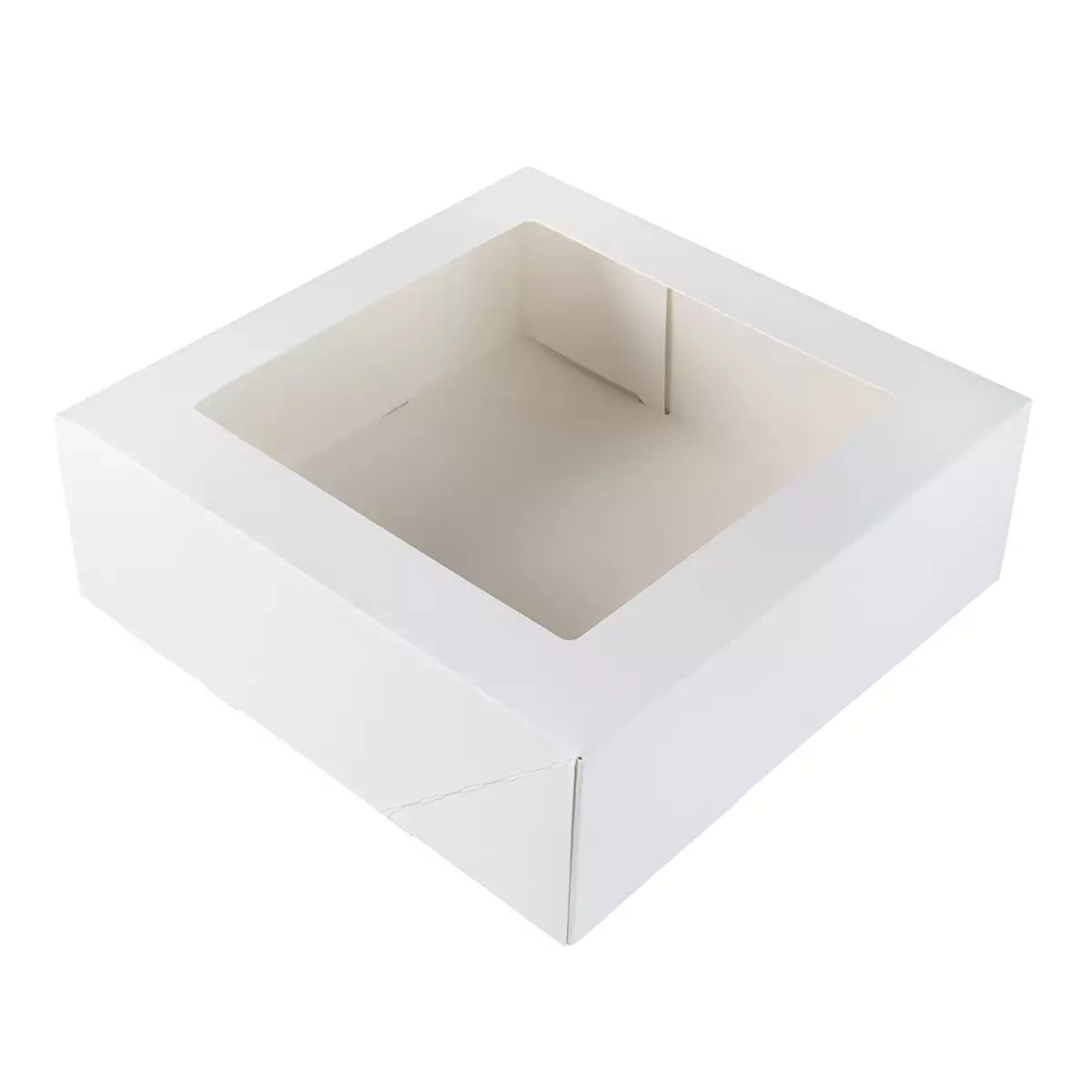 Taartdoos met venster 26x26x9cm - Wit - per stuk