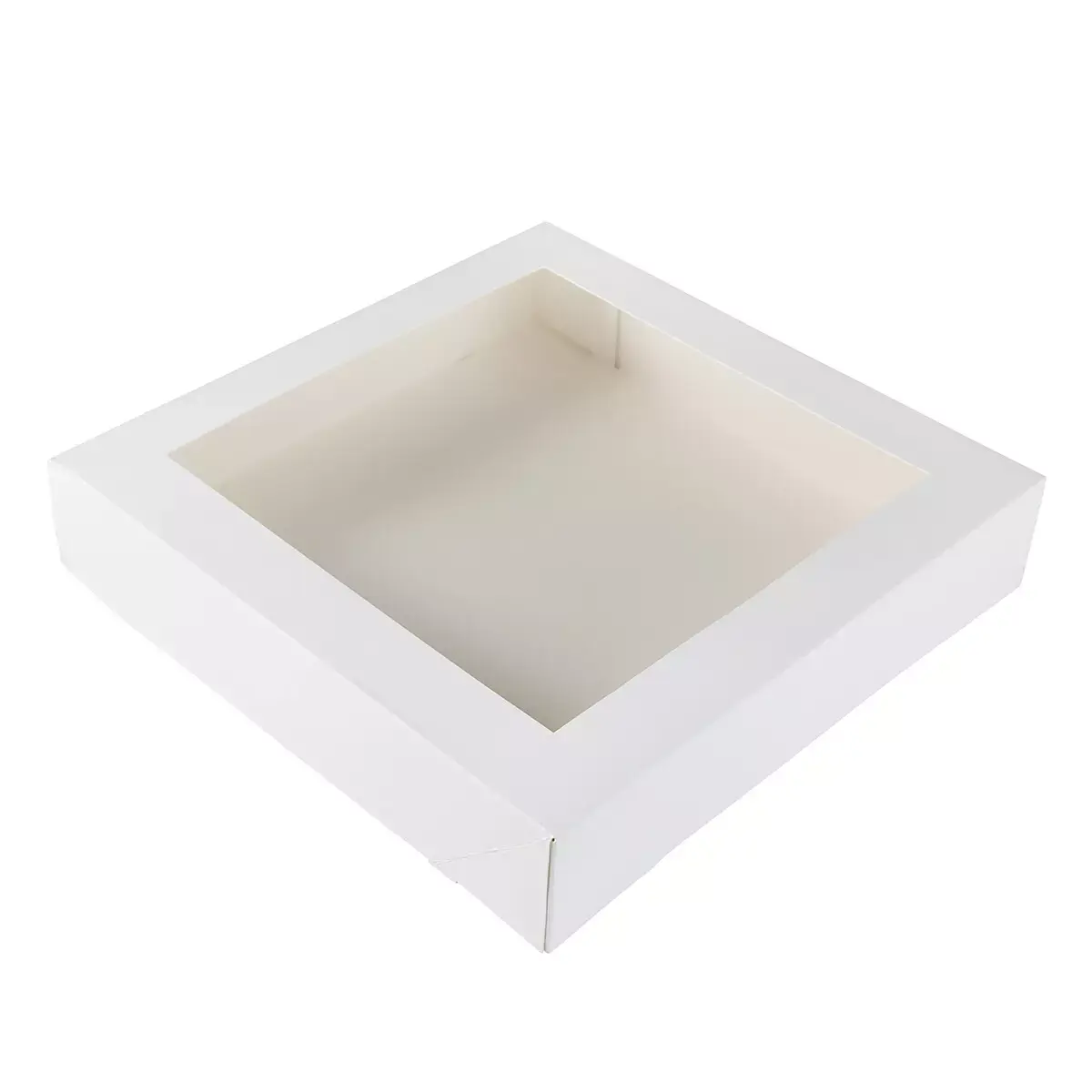 Taartdoos met venster 30x30x6cm - Wit - per stuk