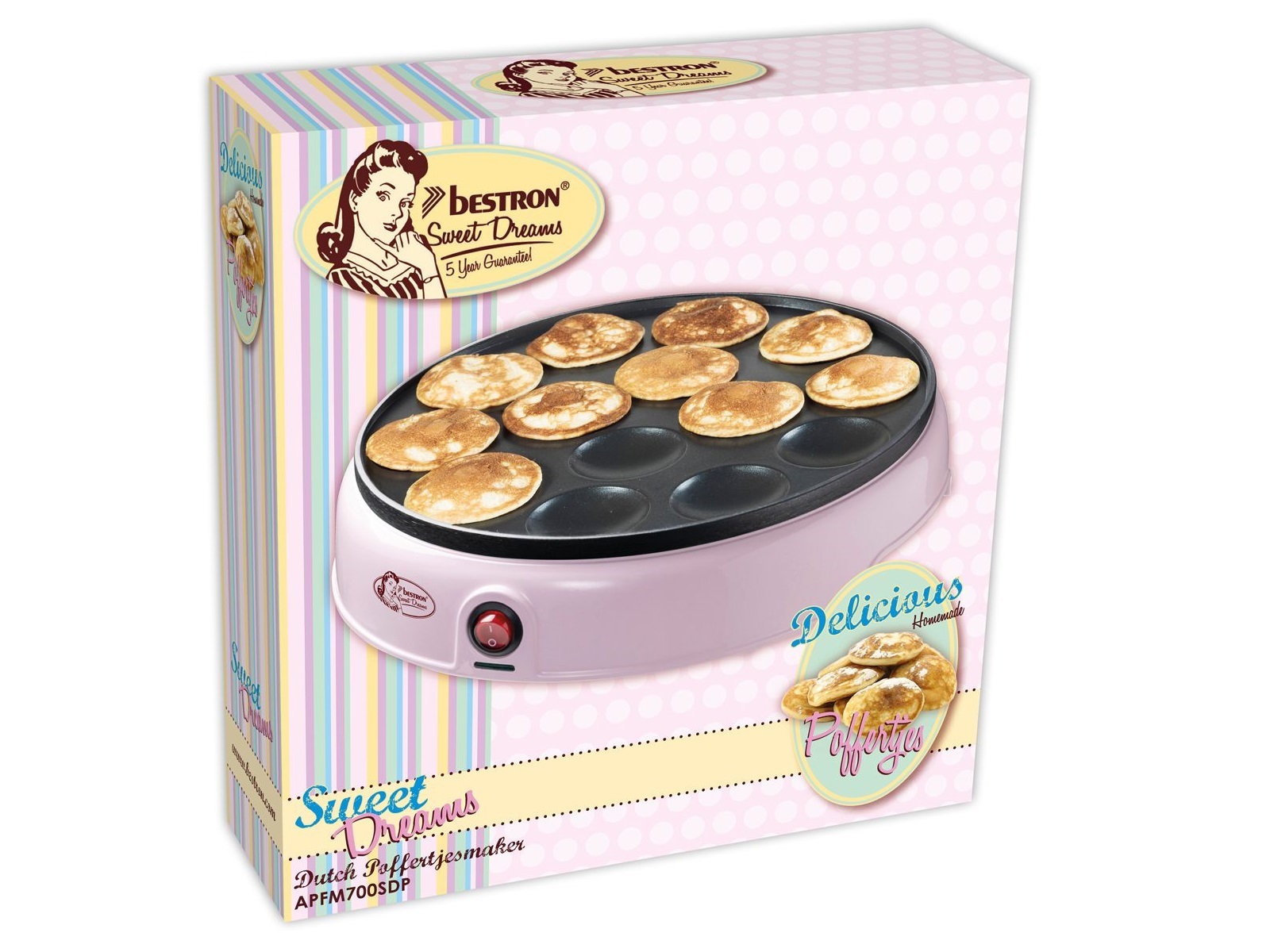 Bestron Poffertjesmaker Roze