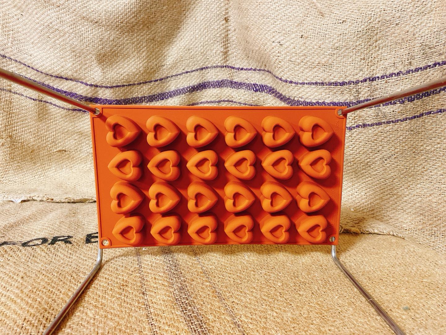 Siliconen bakvorm mini hartjes 24x
