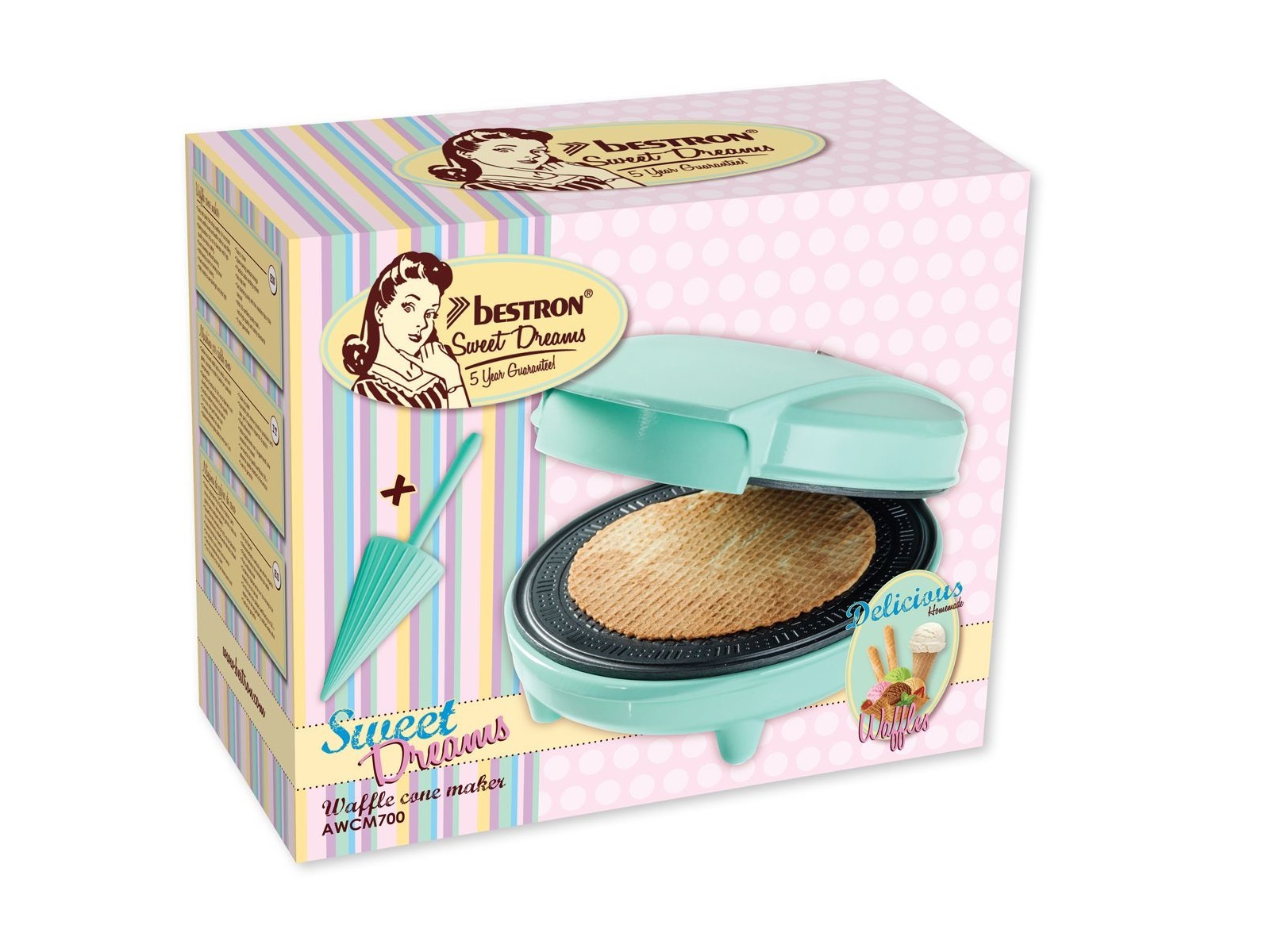 Bestron Wafelcone Stroopwafel Maker Mint