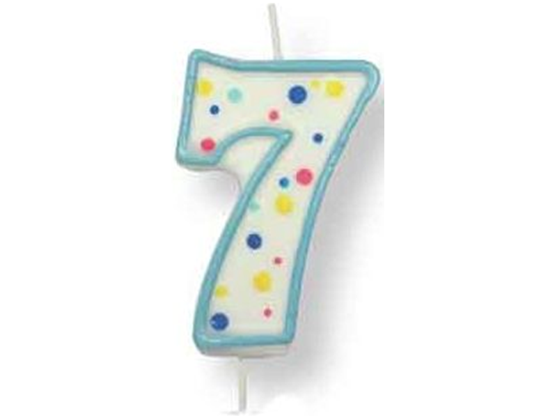 Taartkaars Cijfer 7 Blauw**