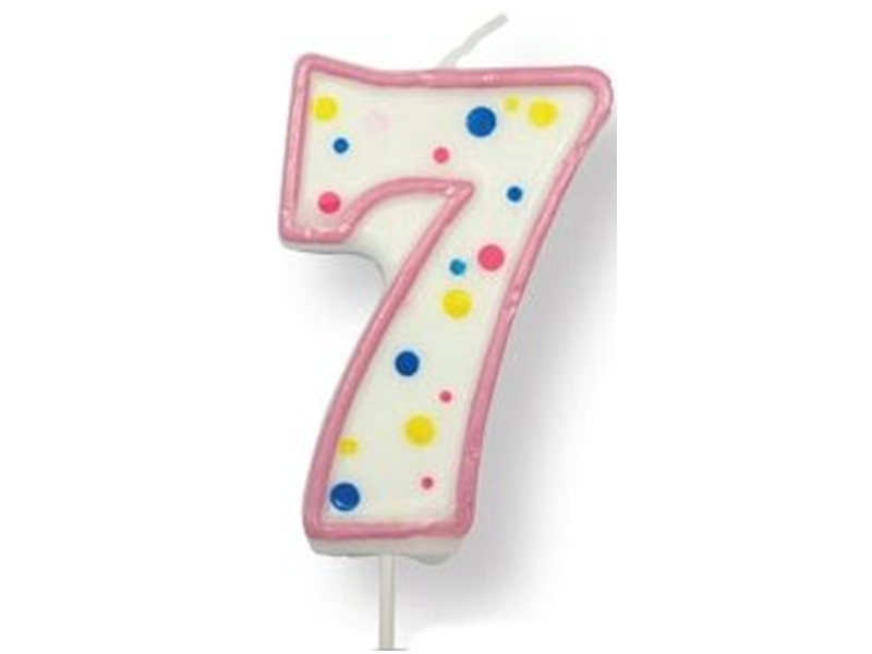 Taartkaars Cijfer 7 Roze**