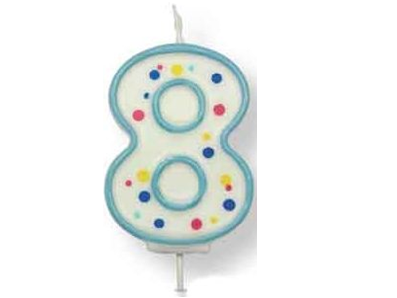 Taartkaars Cijfer 8 Blauw**