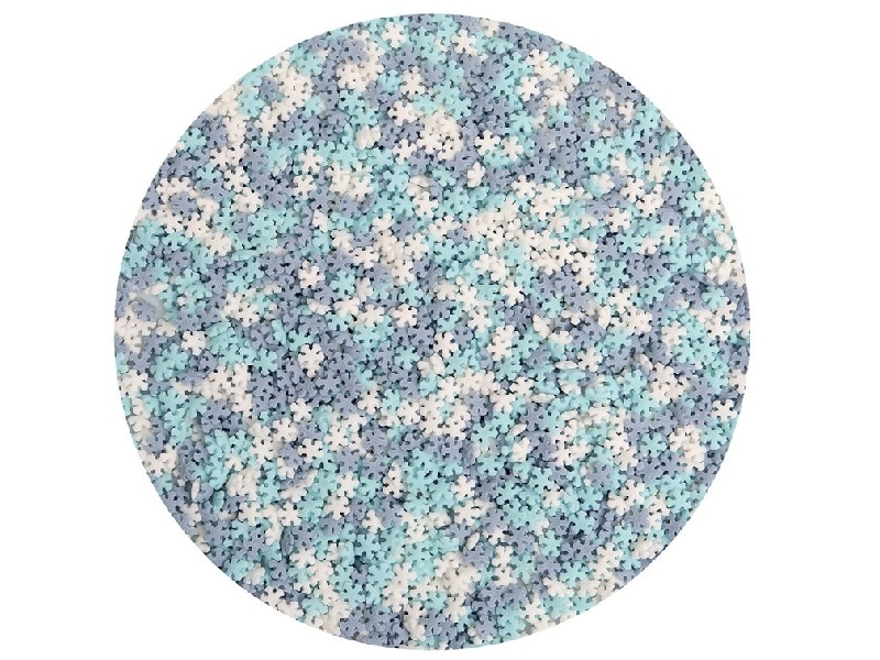 Suikerdecoratie Sneeuwvlokjes 3 kleuren - 45 gram
