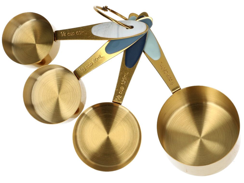 Wilton Gouden metalen maatbekers 4 stuks