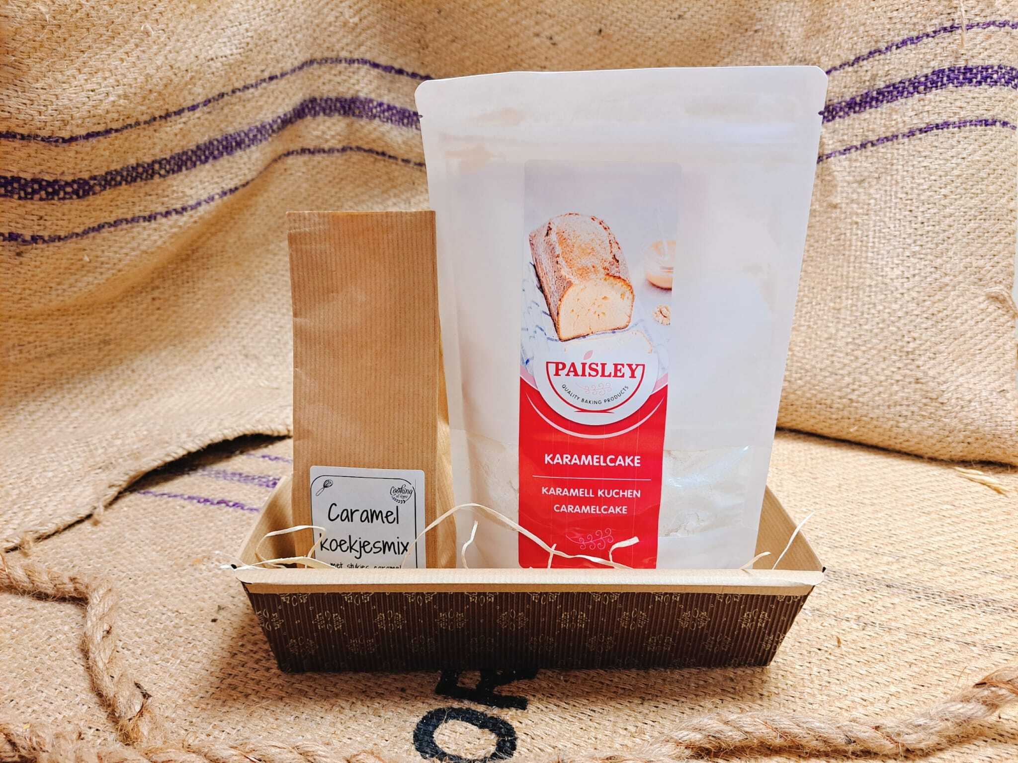 Cadeaupakket 'Caramel cake met caramelkoekjes'