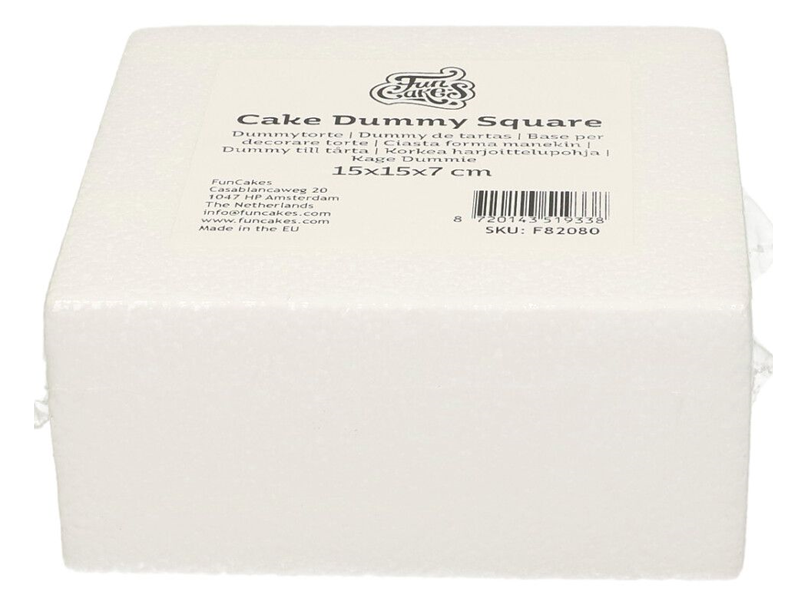 Taart Dummy Vierkant 15x15x7 cm
