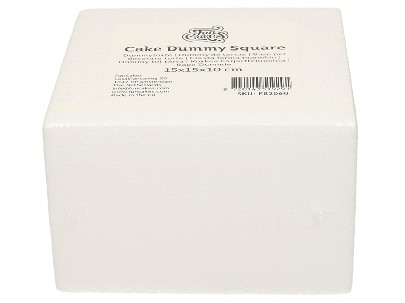 Taart Dummy Vierkant 15x15x10 cm