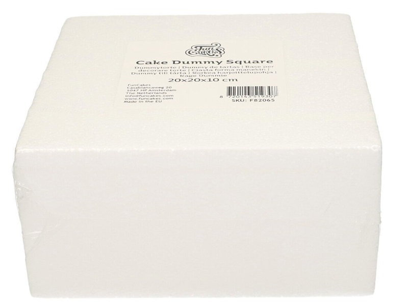 Taart Dummy Vierkant 20x20x10 cm
