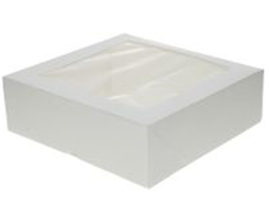 Taartdoos met venster 23x23x7.5 - Wit - per stuk