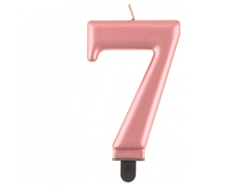 Taartkaars Rose Goud - Cijfer 7**