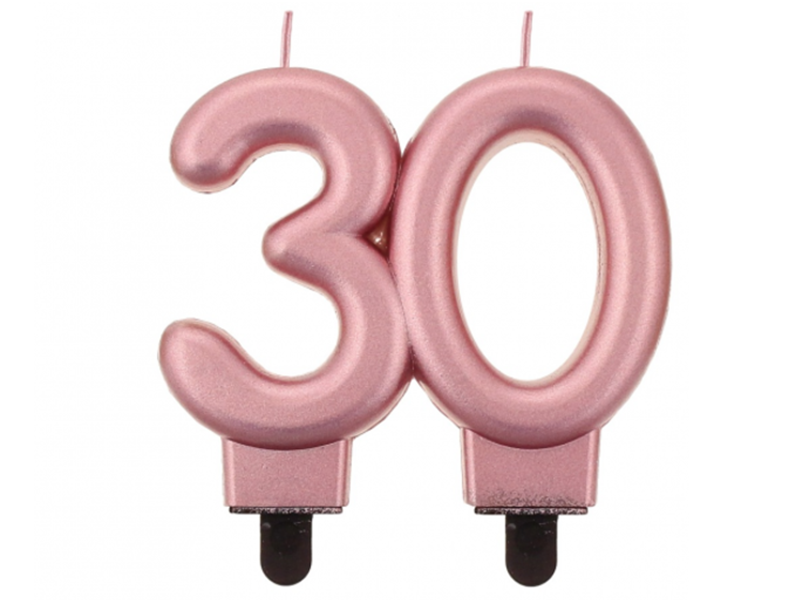 Taartkaars Rose Goud - Cijfer 30**