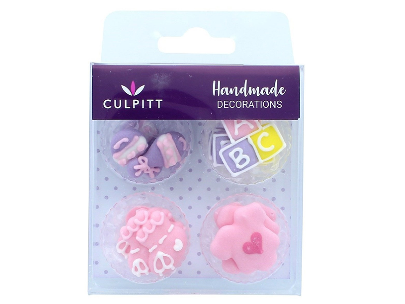 Culpitt Suikerdecoratie ABC Baby Roze 12st.