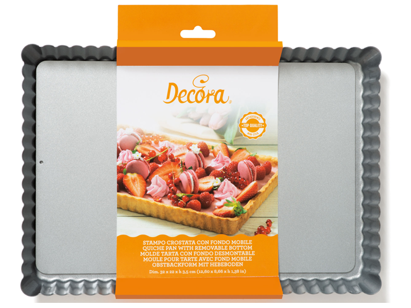 Decora Anti-kleef Taartpan Rechthoek met losse bodem 32x22 x3,5cm