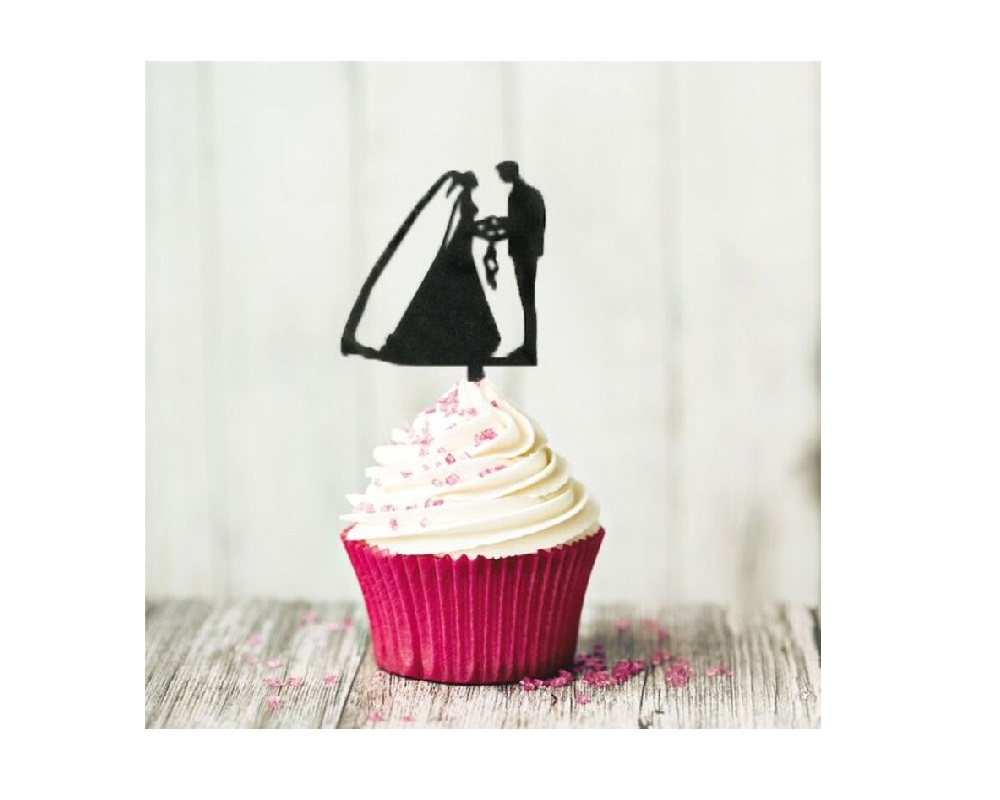 Cupcake Toppers Bruiloft (set/8)**