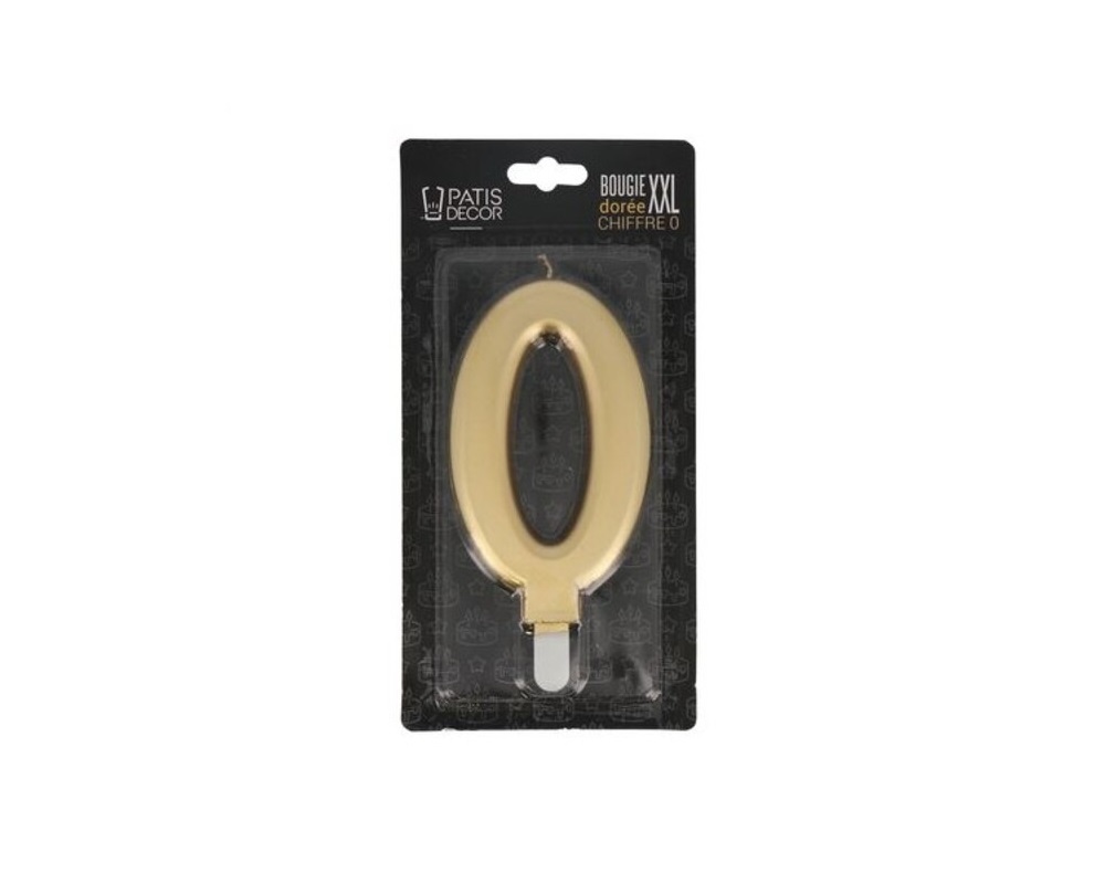 Taartkaars Cijfer 0 Goud XXL**