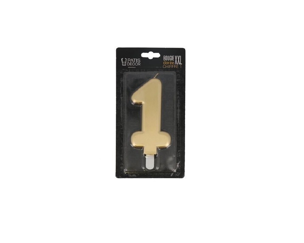 Taartkaars Cijfer 1 Goud XXL**