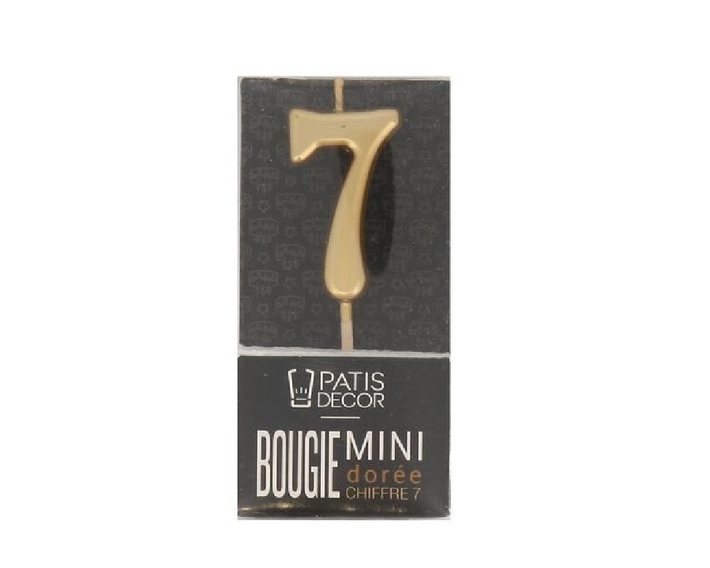 Taartkaars Cijfer 7 Goud Klein