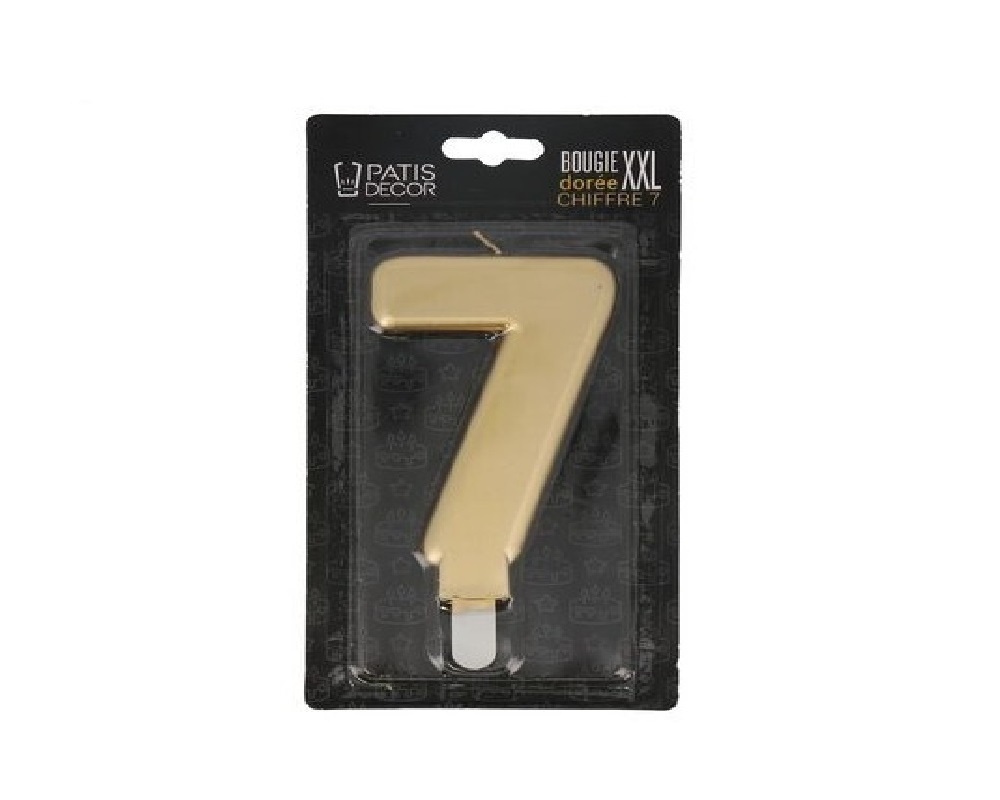 Taartkaars Cijfer 7 Goud XXL**