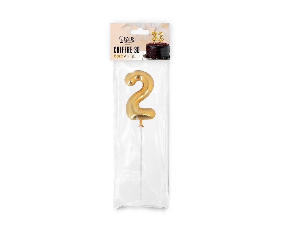 Taarttopper 2 Ballon Goud**