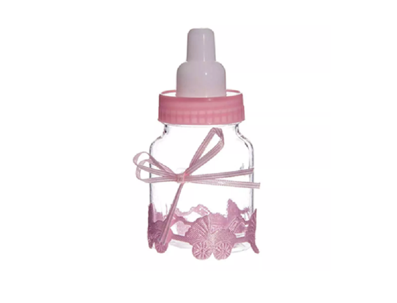 Baby zuigfles Roze 9cm per stuk