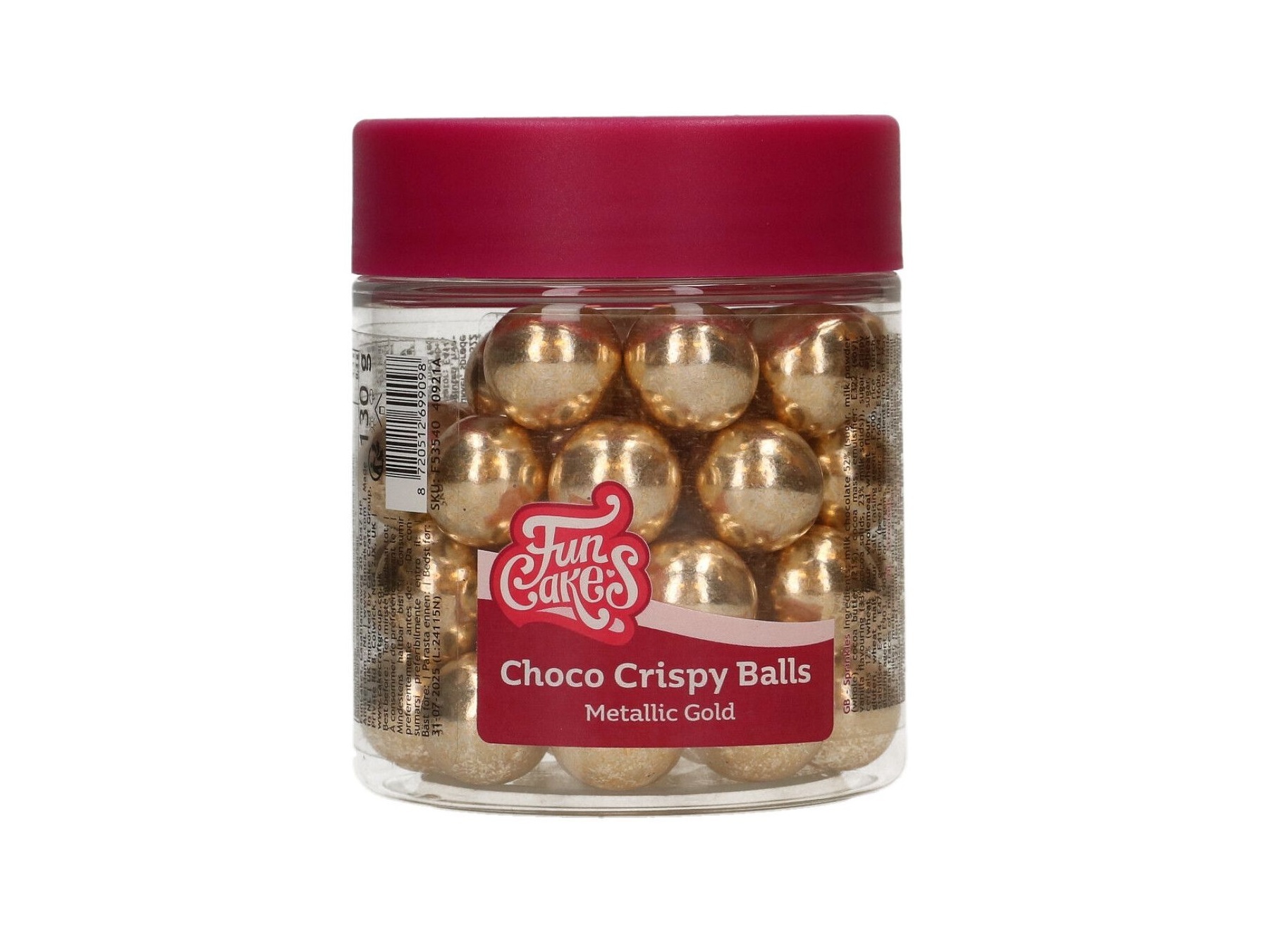 FunCakes Choco Crispy Ballen - Metallic Goud