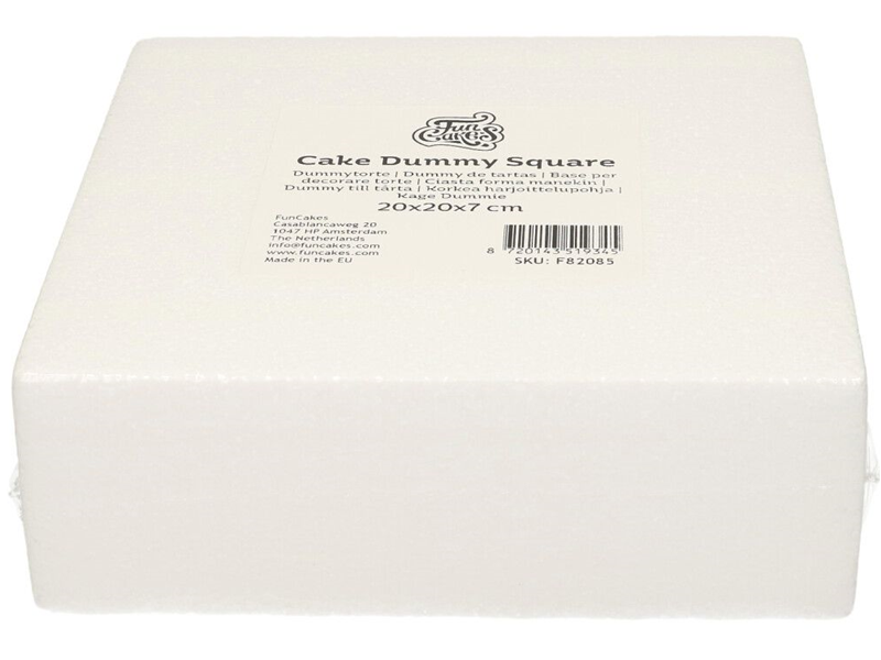 Taart Dummy Vierkant 20x20x7 cm
