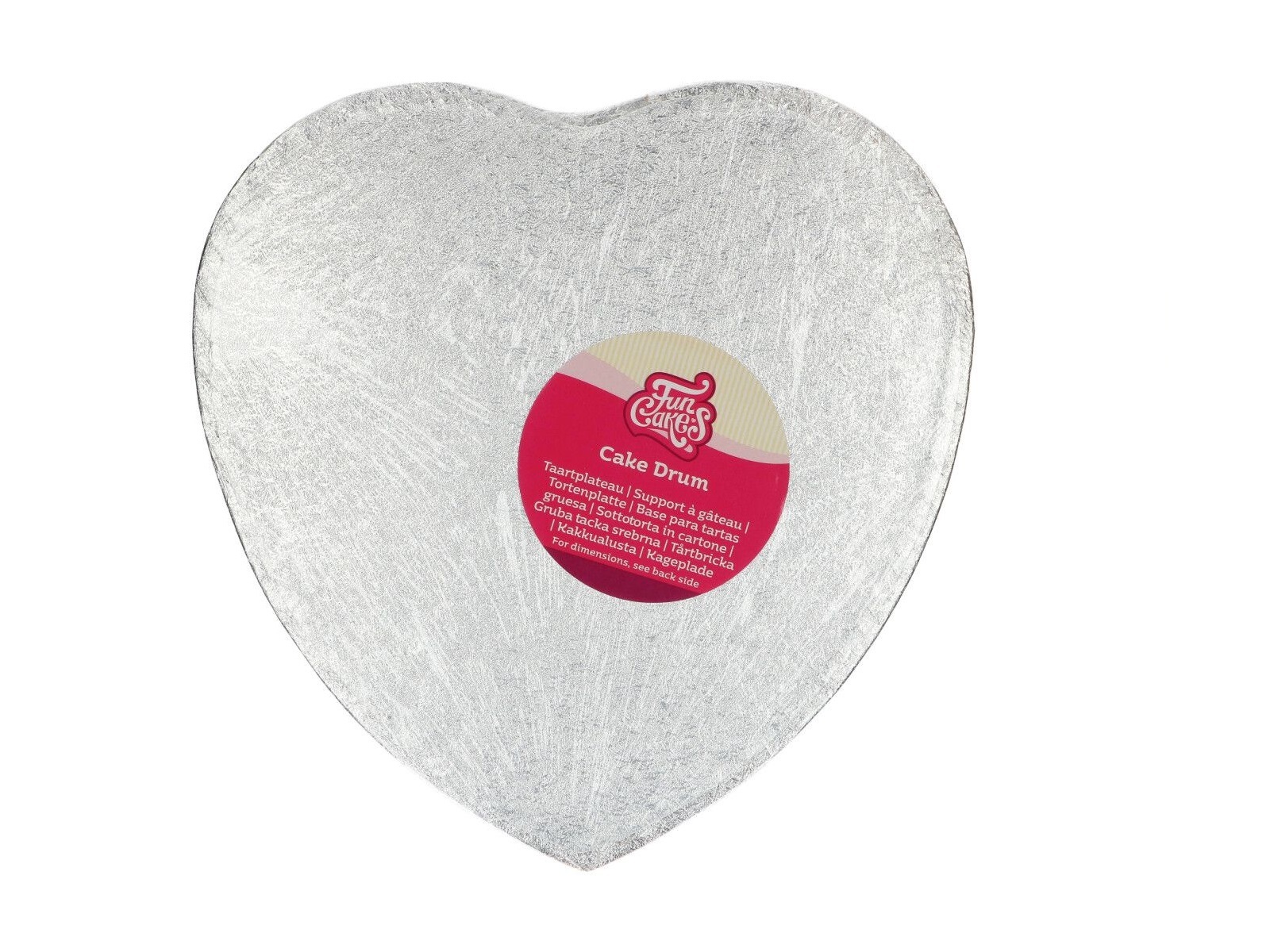 Cake Drum Hart Zilver - 27,5 cm**