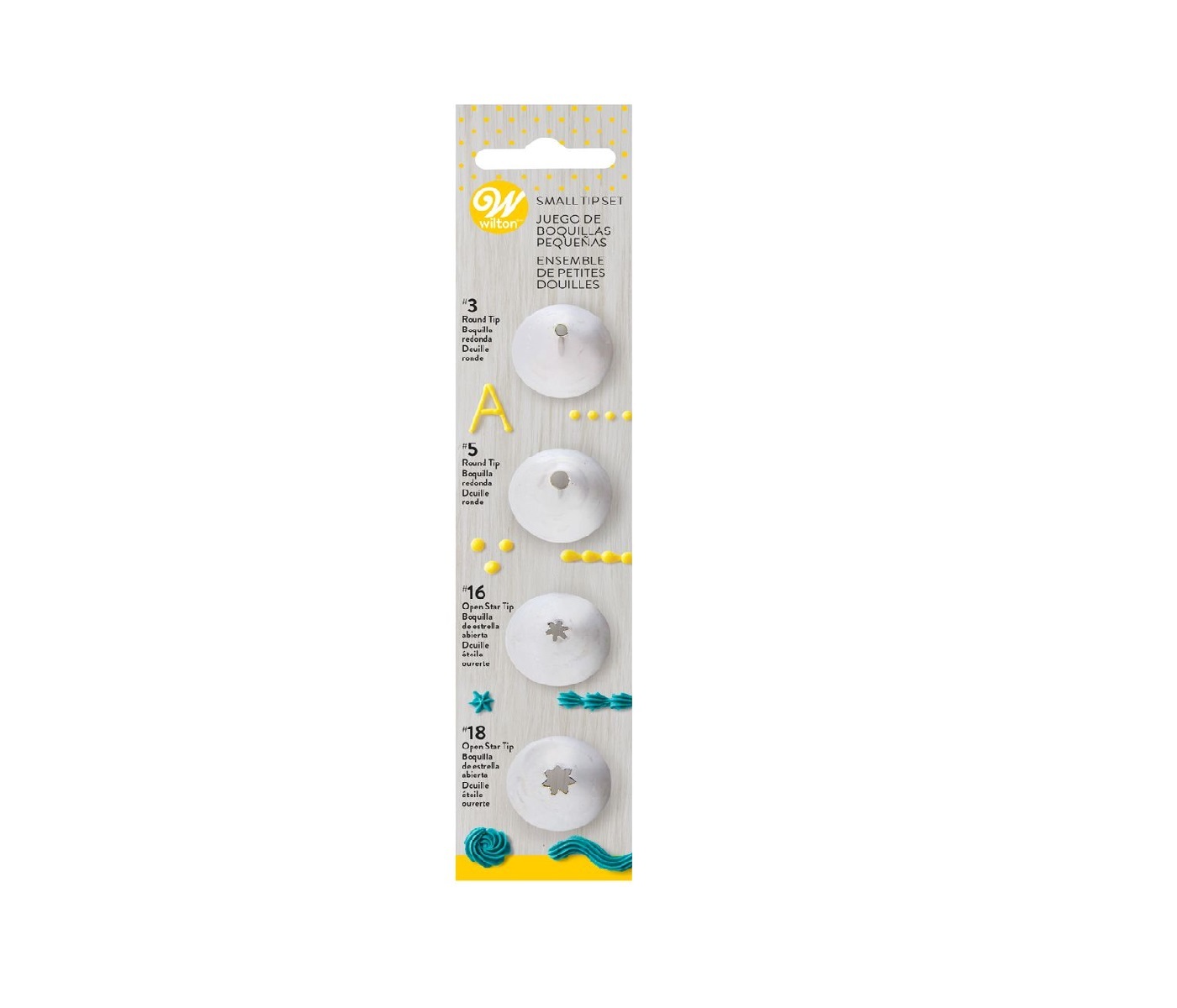 Wilton Decorating Tip Set Small #003, #005, #016, #018