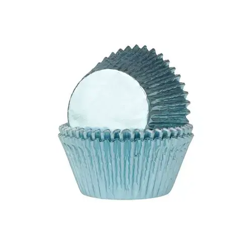 Cupcake Cups HoM Folie Baby Blauw 51x38mm. 24st.