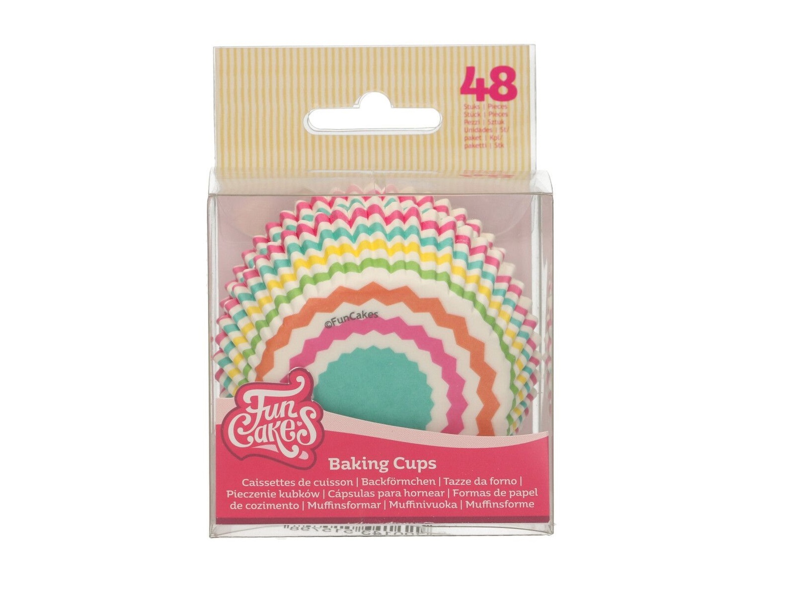 Funcakes Cupcake cups  Colourful Chevron - 48 stuks