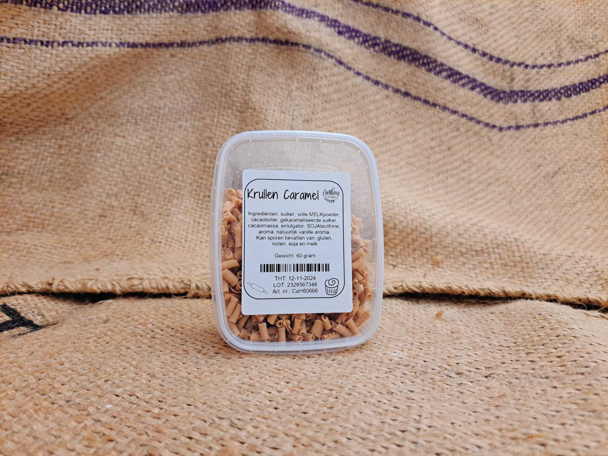 Caramel Chocolade krullen Callebaut 60 gram