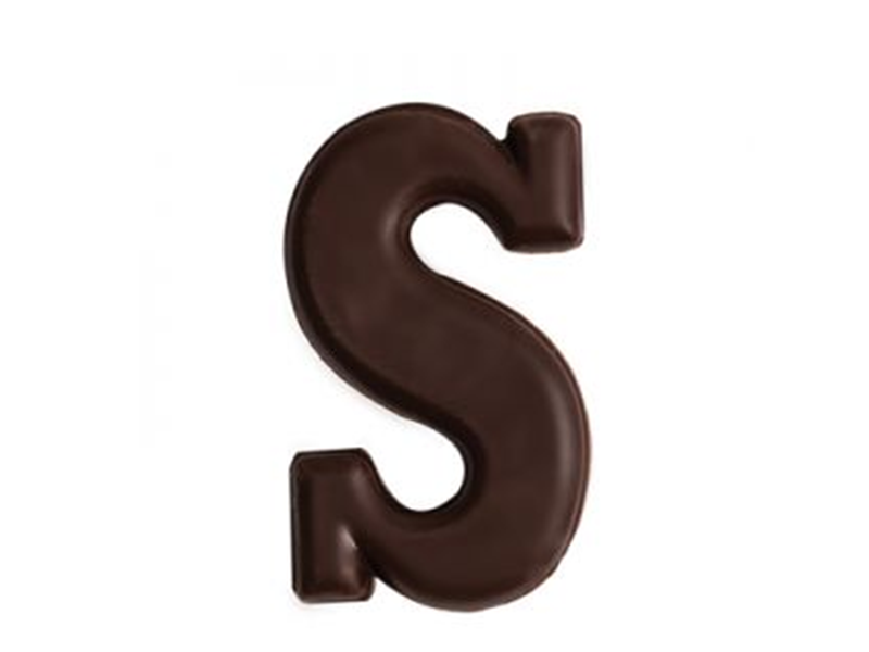 Chocolade decoratie ''Chocoladeletter S'' - 6 stuks