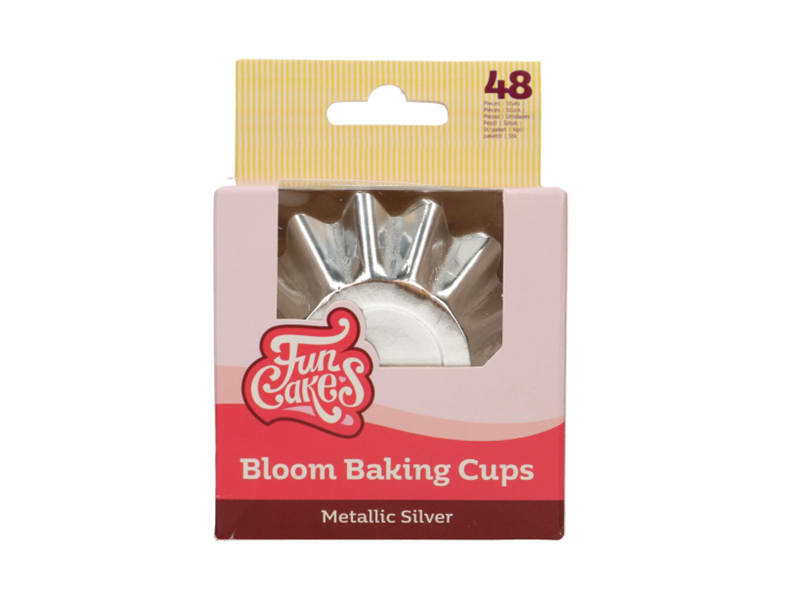 FunCakes Bloom Cupcake Cups - Metallic Zilver pk/48