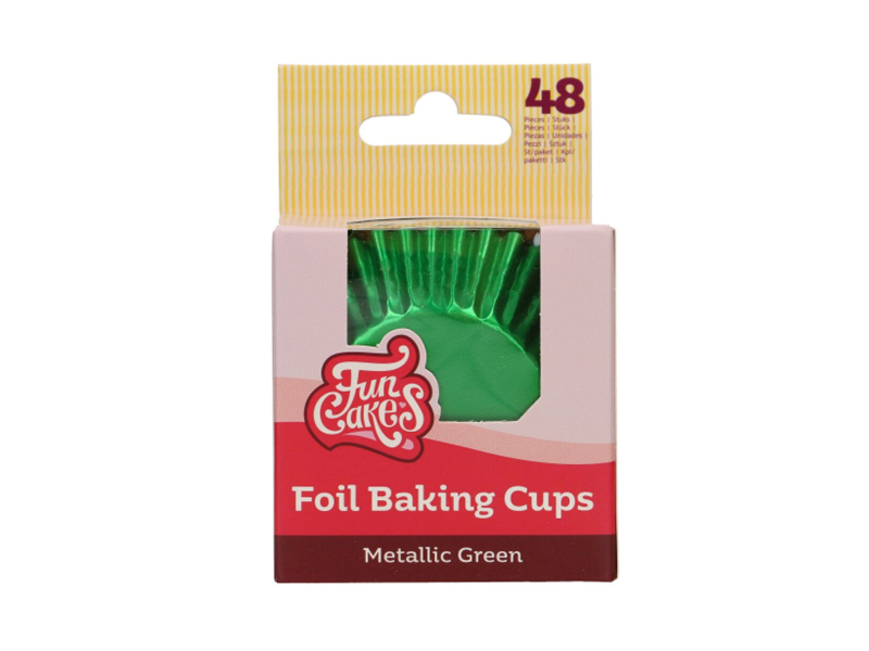 FunCakes Folie Baking Cups - Metallic Groen pk/48