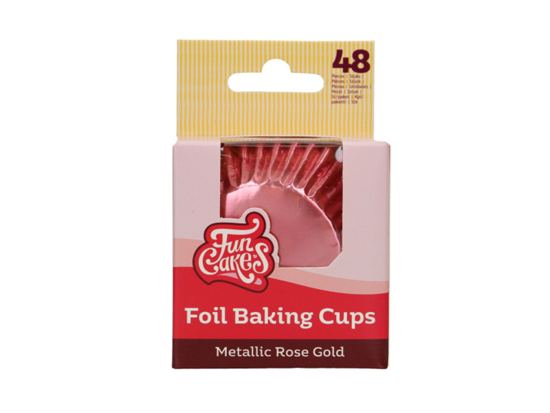 FunCakes Folie Baking Cups - Metallic Rosé Goud pk/48