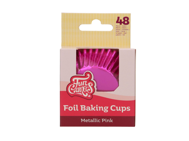 FunCakes Folie Baking Cups - Metallic Roze pk/48