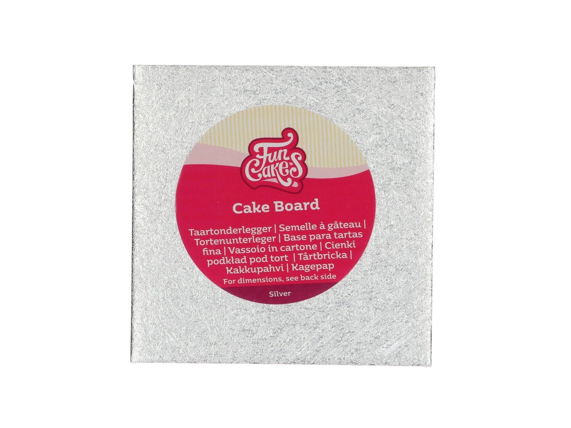 Cake Board Vierkant Zilver - 15 x 15 cm