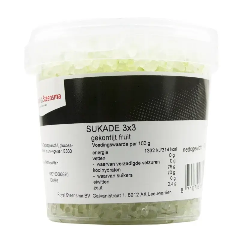 Sukade Gekonfijte Cedervrucht 3x3mm 475gr.