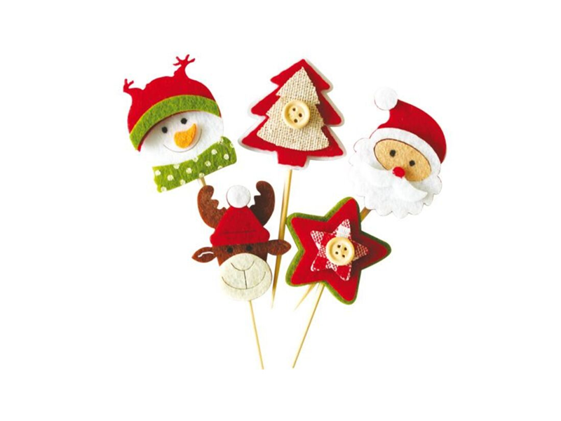 PRO407 Cupcake toppers Vilt 5 stuks