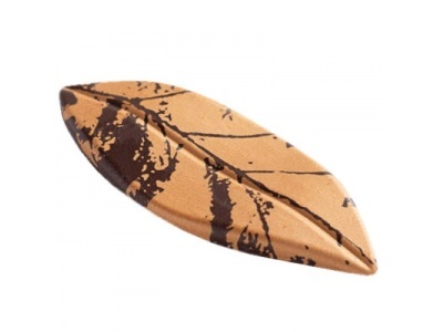 Chocolade Blad met Reliëf Goud 6 stuks
