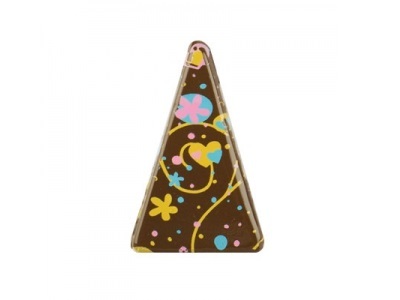 Chocolade Decoratie driehoek 'Happy'