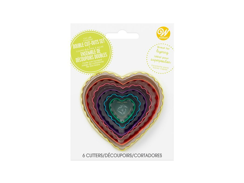 Wilton Dubbelzijdige Uitstekers Hart Set/6