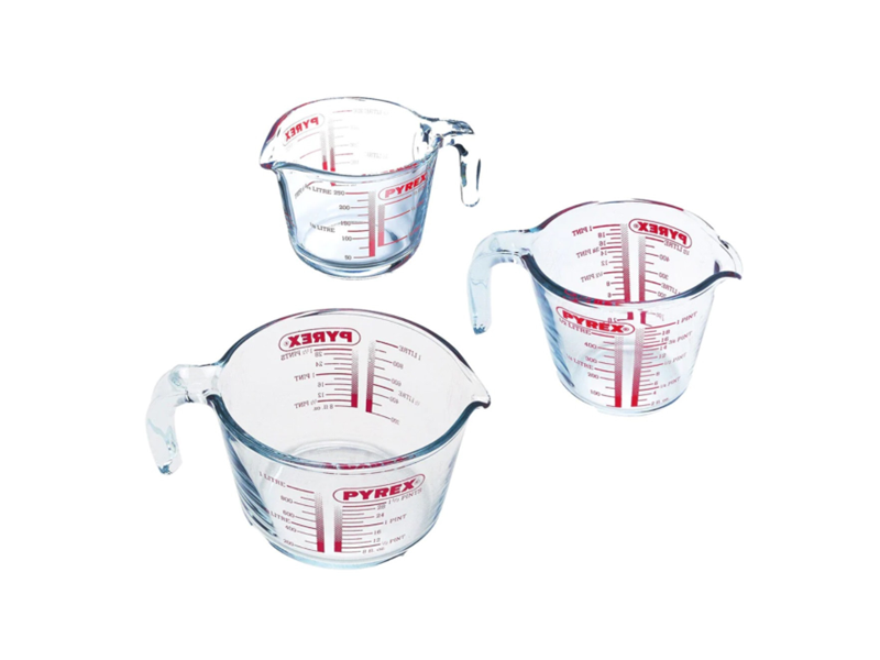 Pyrex Maatbekers Glas (0,25L/0,5L/1L) Set/3